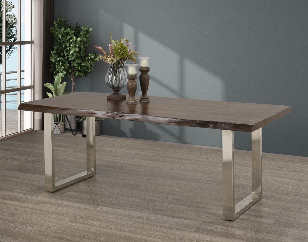 Live Edge Acacia Oak Dining Table (84" / 72") - B1957 - Furnish 4 Less