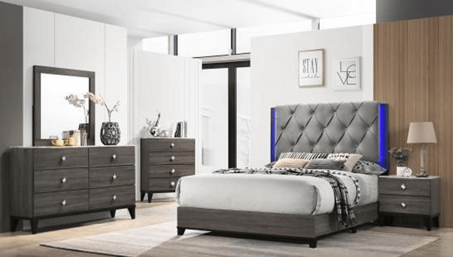 Amber 8-piece Queen Bedroom Set - KW251 - Furnish 4 Less