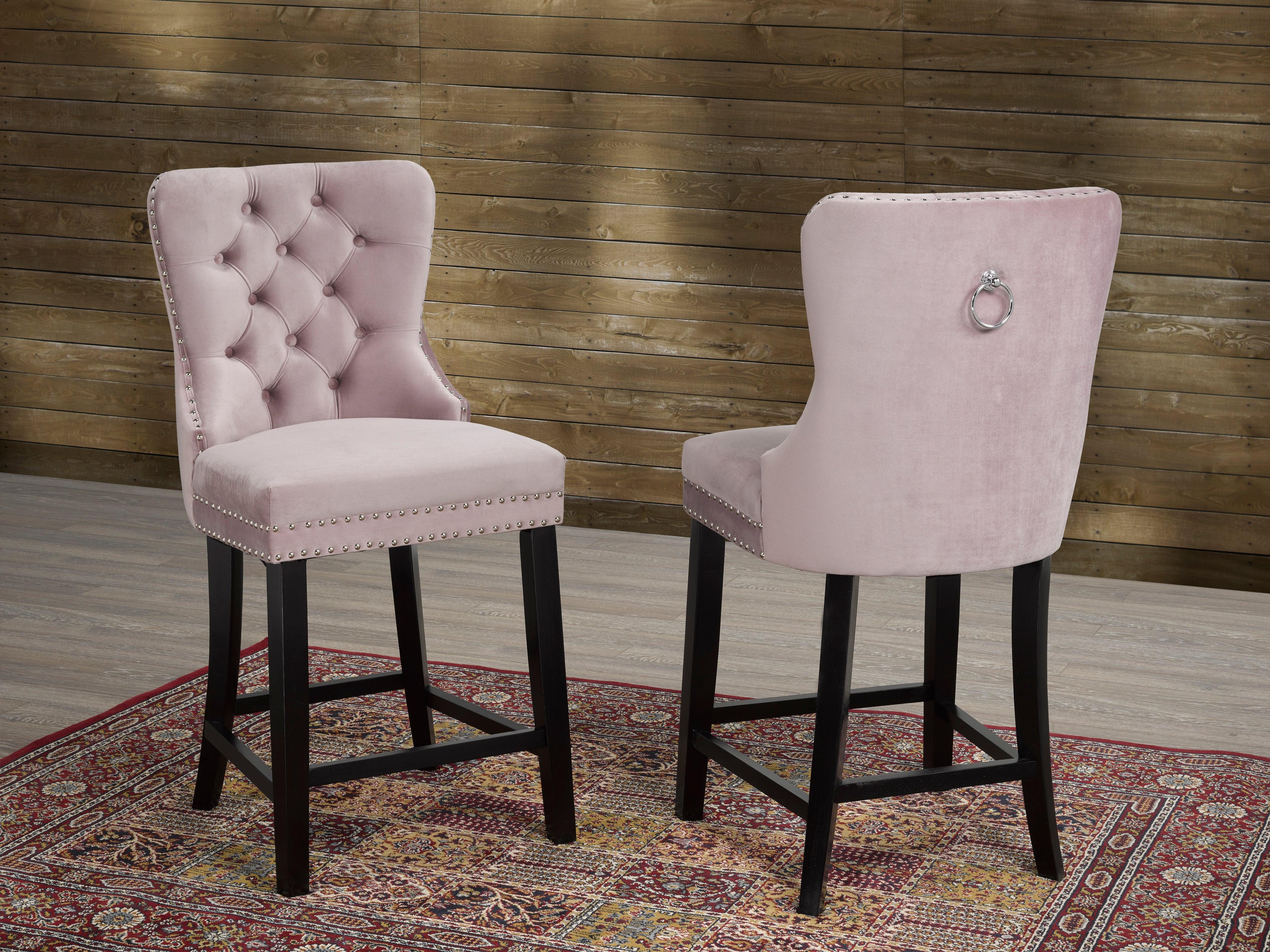 COUNTER STOOL, SET OF 2 (Cream, Grey, Blue, Black, Pink) - B26 - Furnish 4 Less