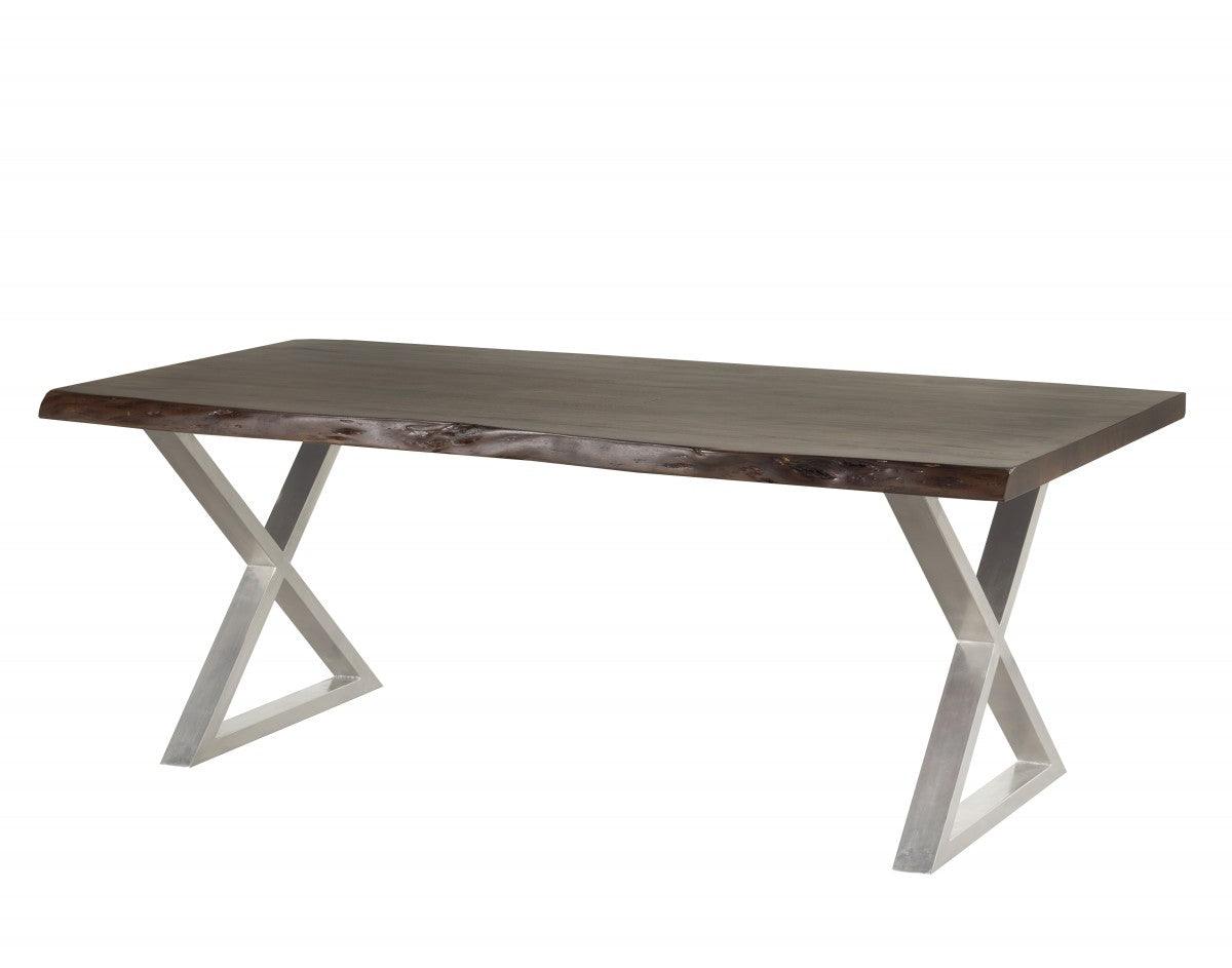 Live Edge Acacia Oak Dining Table (84" / 72") - B1947X - Furnish 4 Less