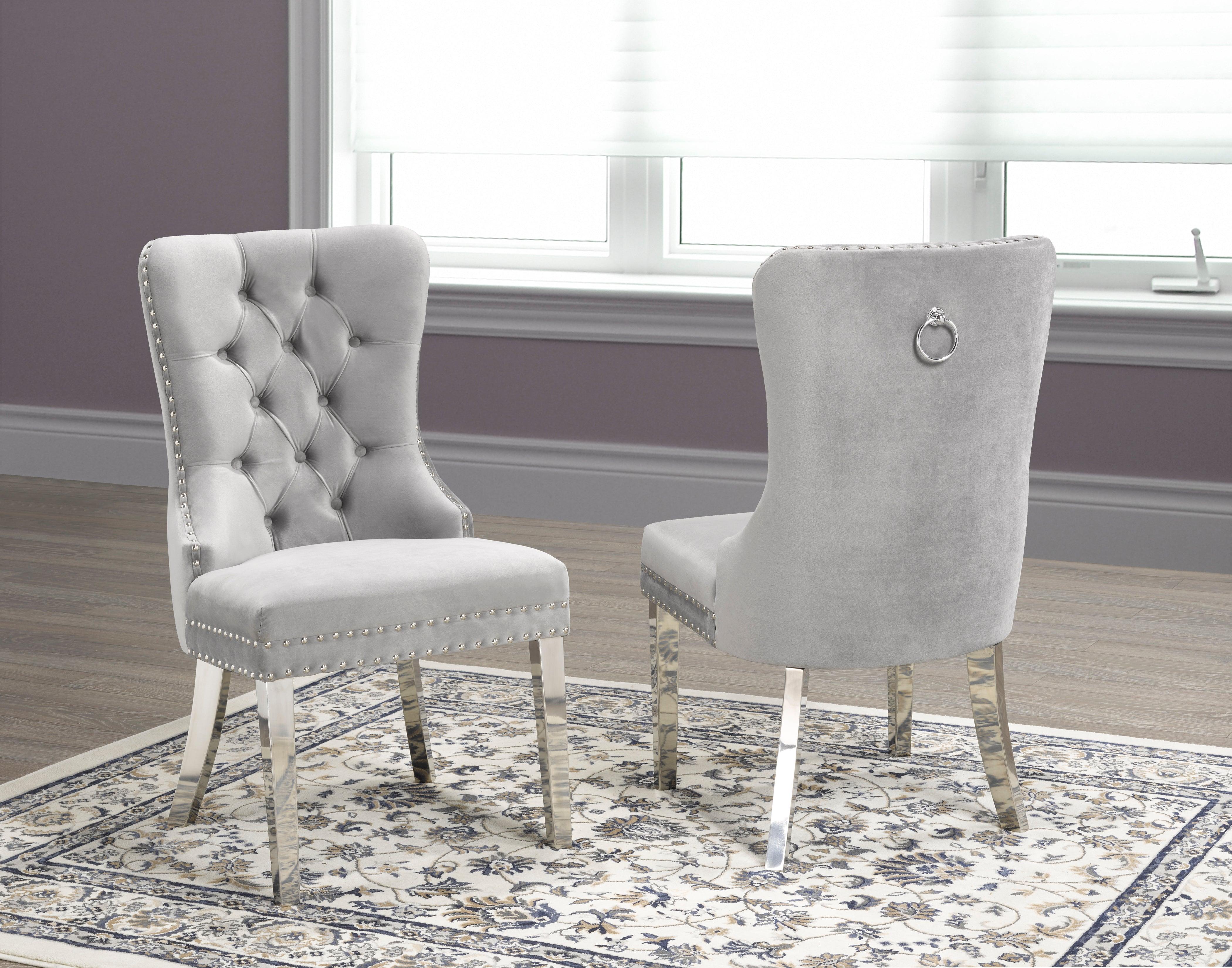 Dining Chairs, Set of 2 (Black, Blue, Grey) - B-459 - Furnish 4 Less