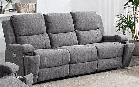 3pc Power Recliner Set in Grey Fabric - IF-8030 - Furnish 4 Less
