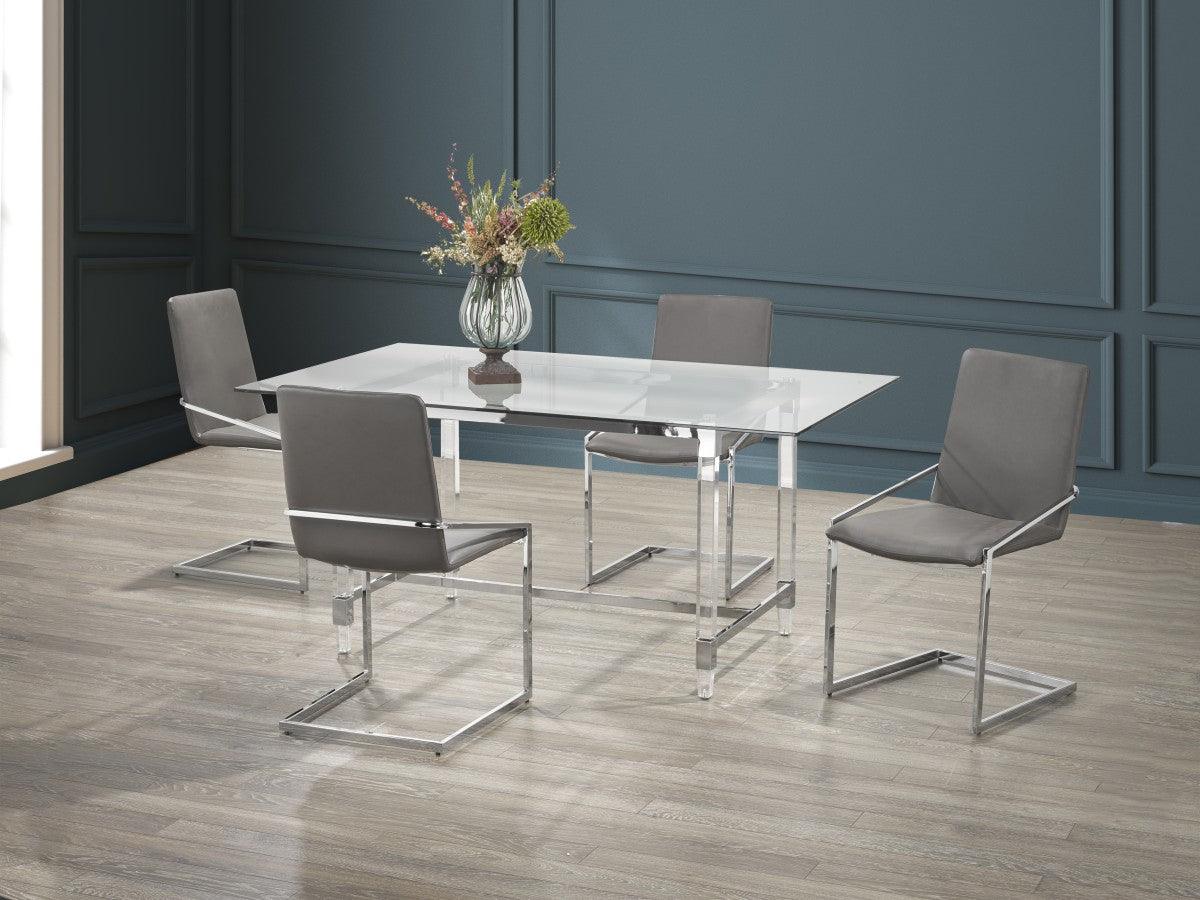 5pc Dining Set in Grey - B61537 - Furnish 4 Less