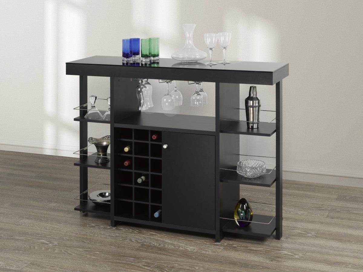 Bar Cabinet in Black - B15302 - Furnish 4 Less