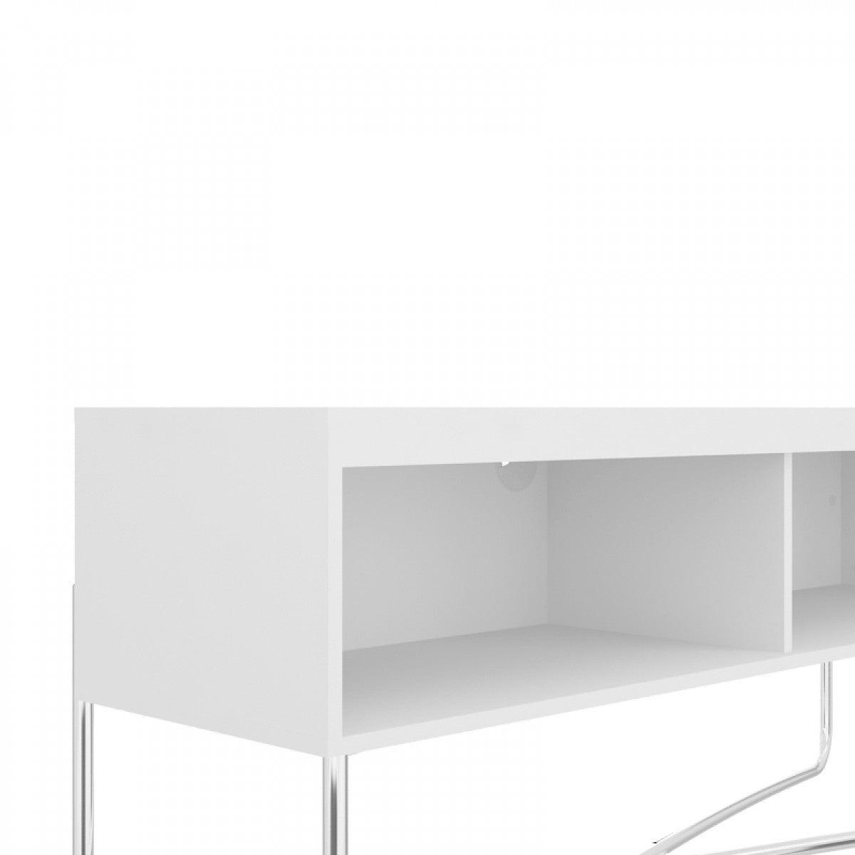 53" White/Chrome TV Stand - B149 - Furnish 4 Less