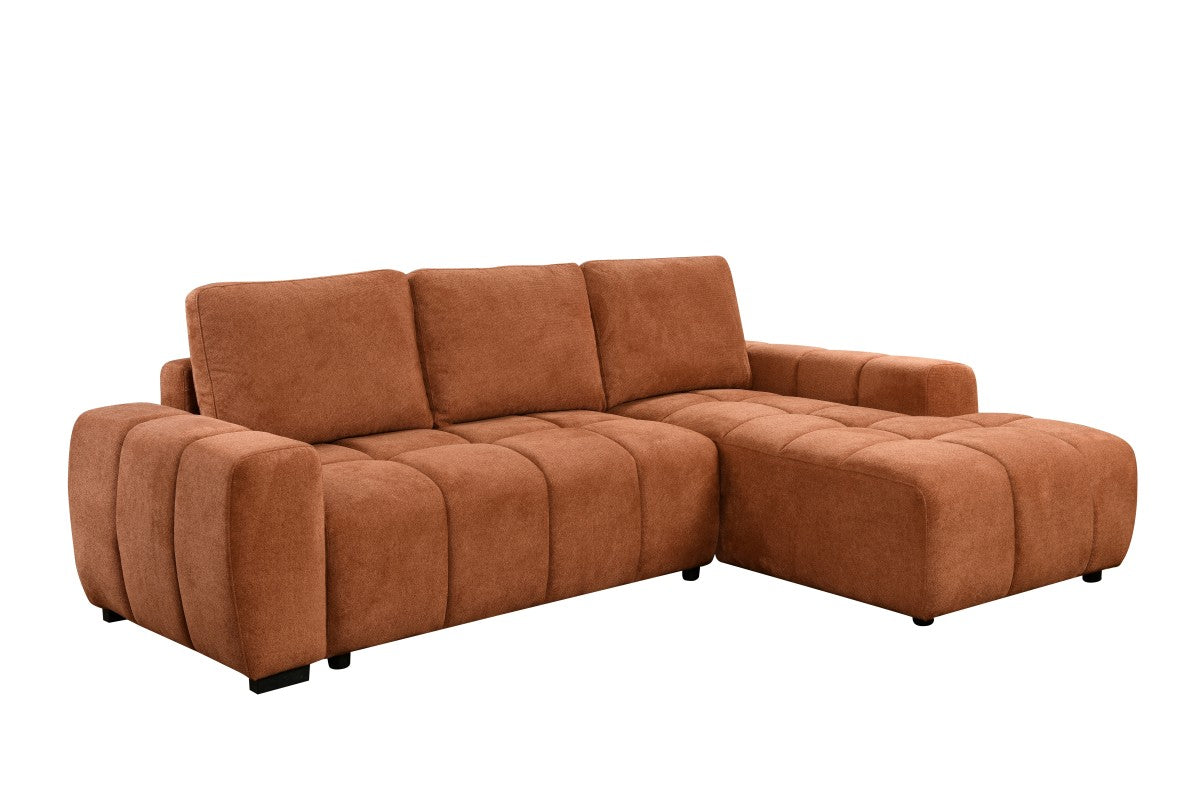Burnt Orange Sleeper Sectional