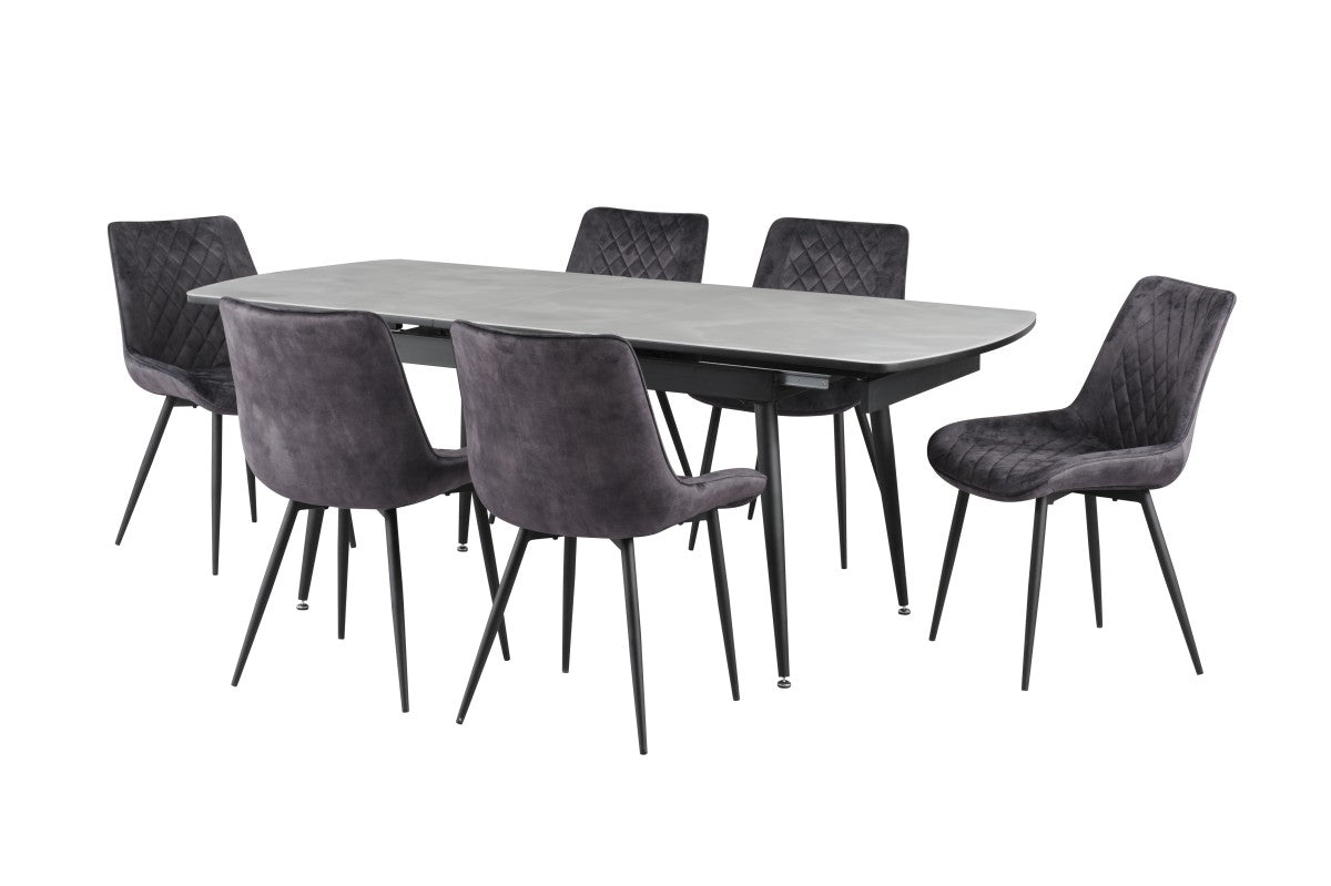 Fabian Dining Set in Grey/Grey