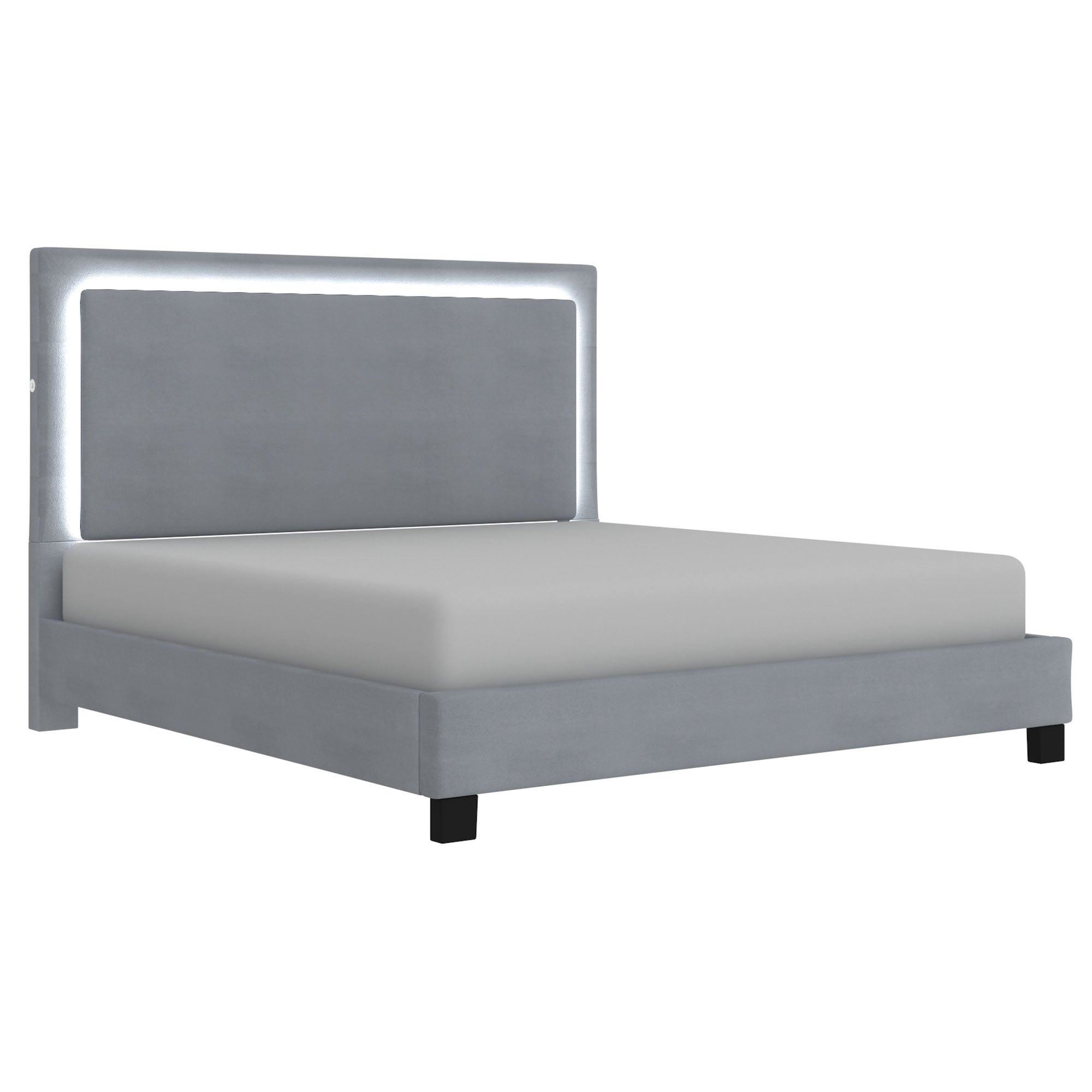 Lumina Platform Bed w/Light in Grey