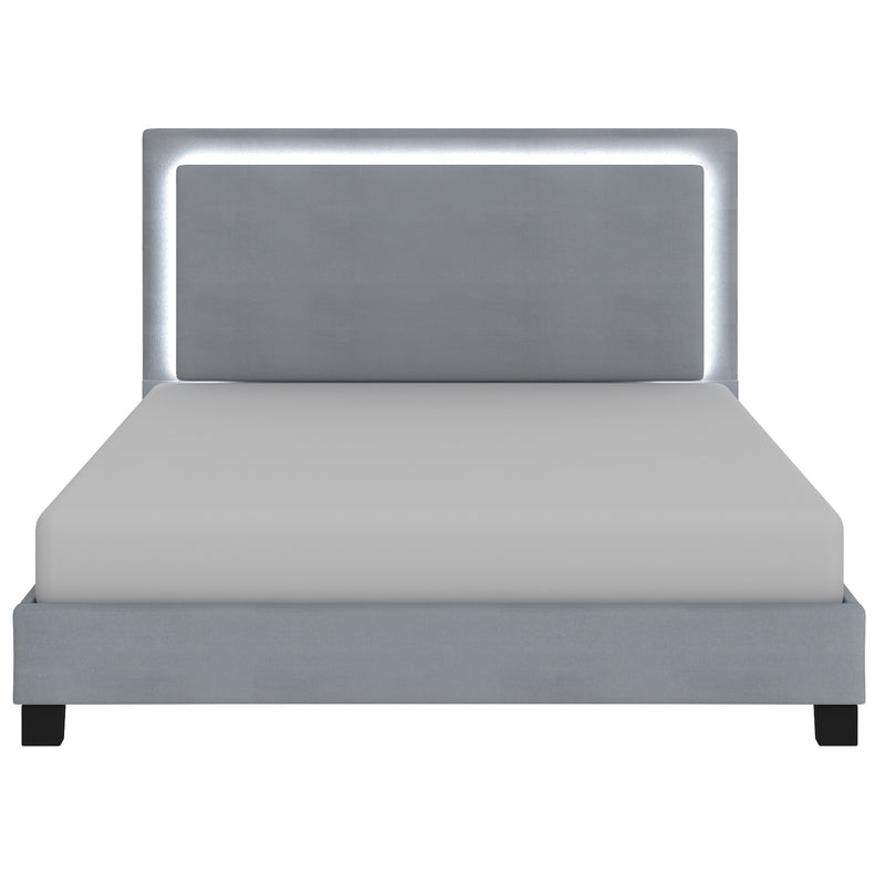 Lumina Platform Bed w/Light in Grey