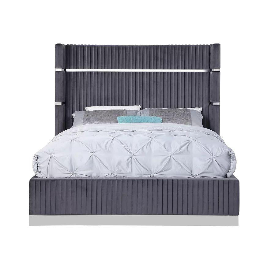 Aspen Platform Bed in Grey