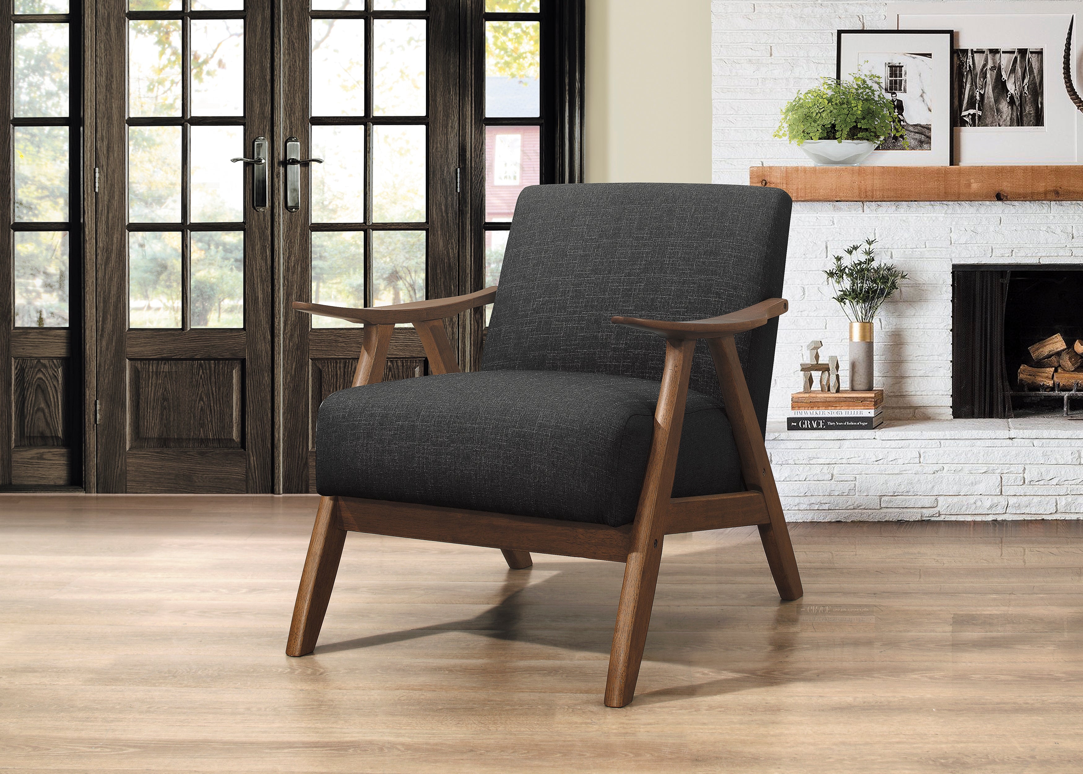 Damala Accent Chair in Dark Grey