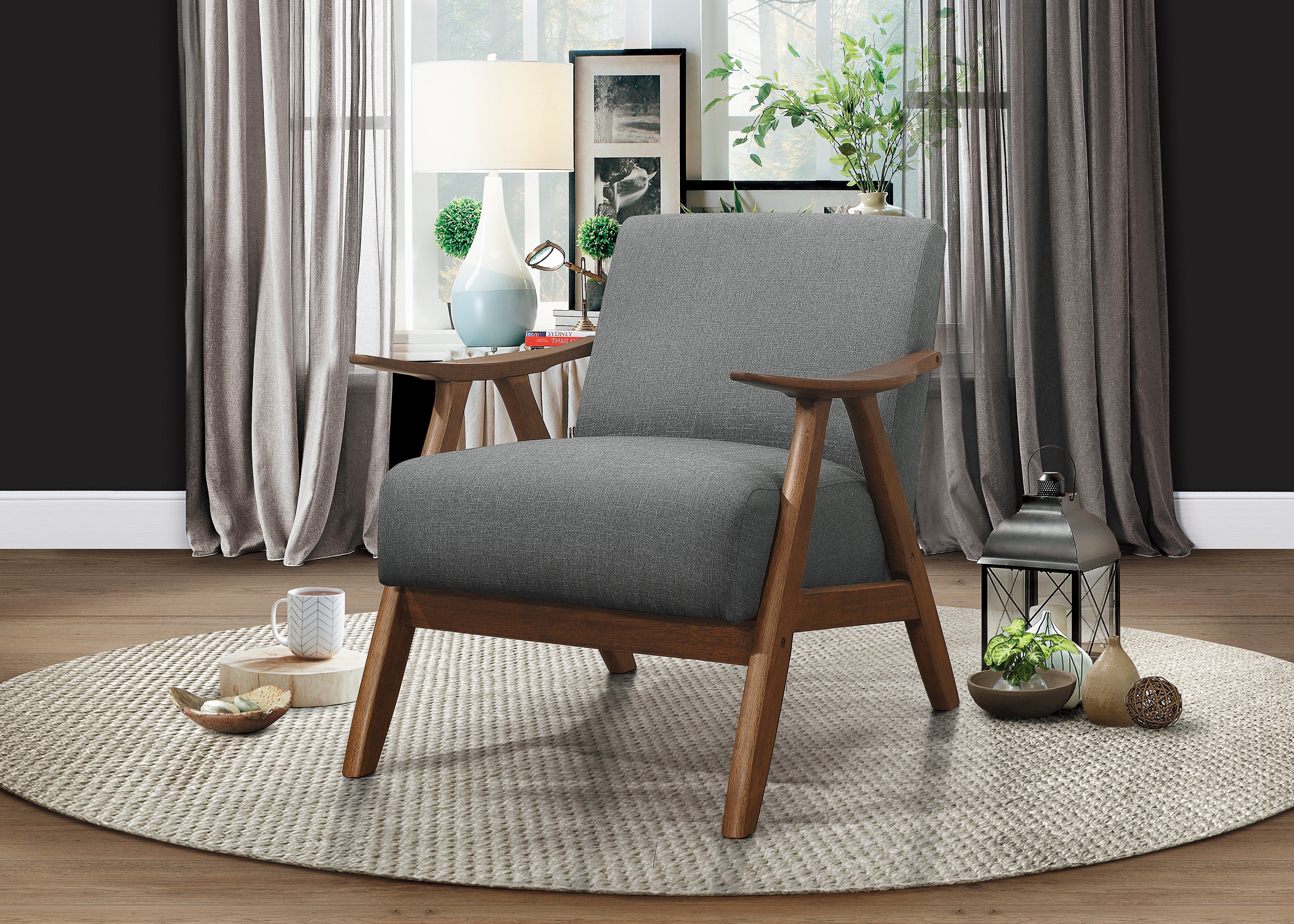 Damala Accent Chair in Light Grey