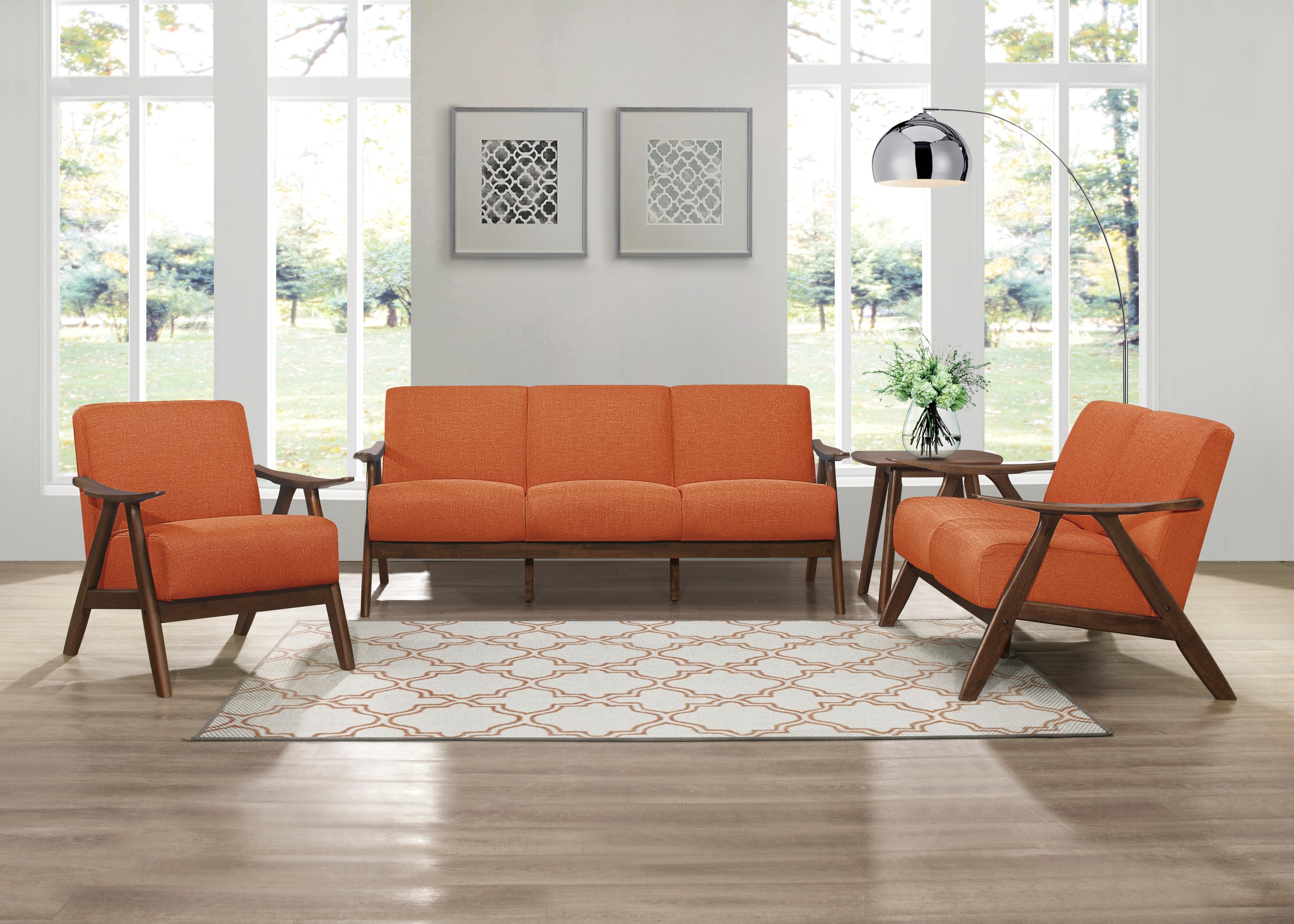 Damala Loveseat in Orange