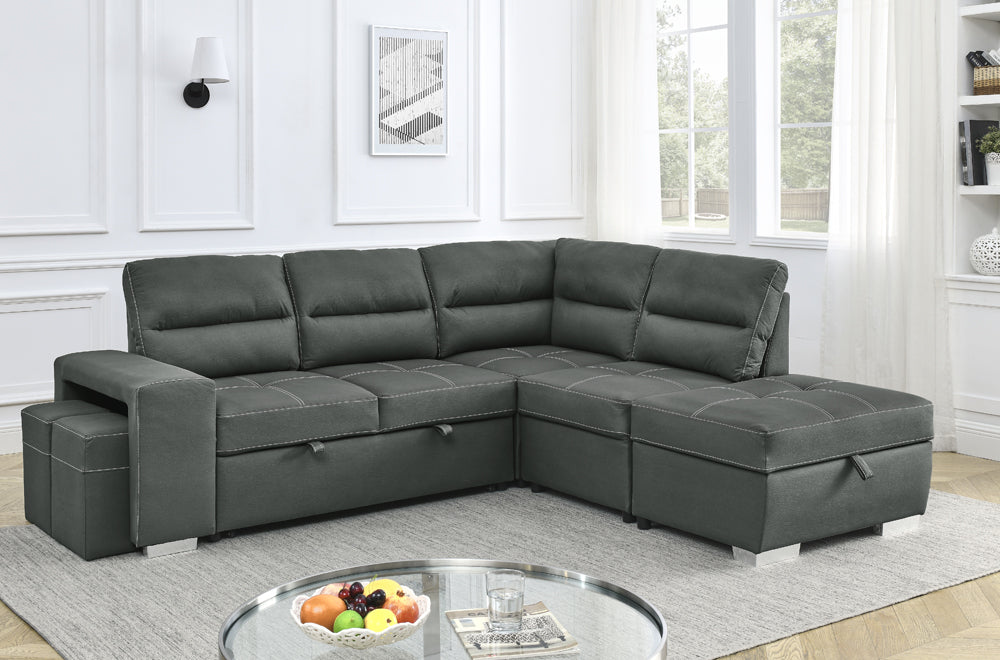 Air-Suede Sleeper Sectional Sofa - T1225