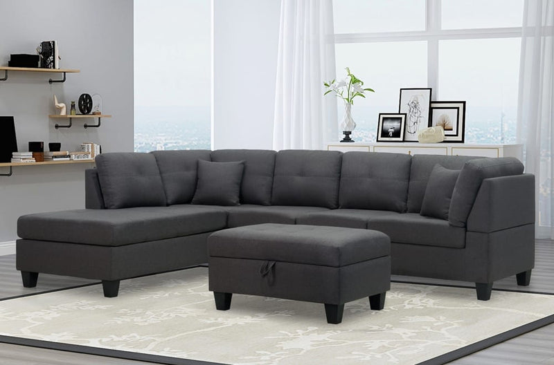 Reversible Sectional Sofa + Storage Ottoman - T1232