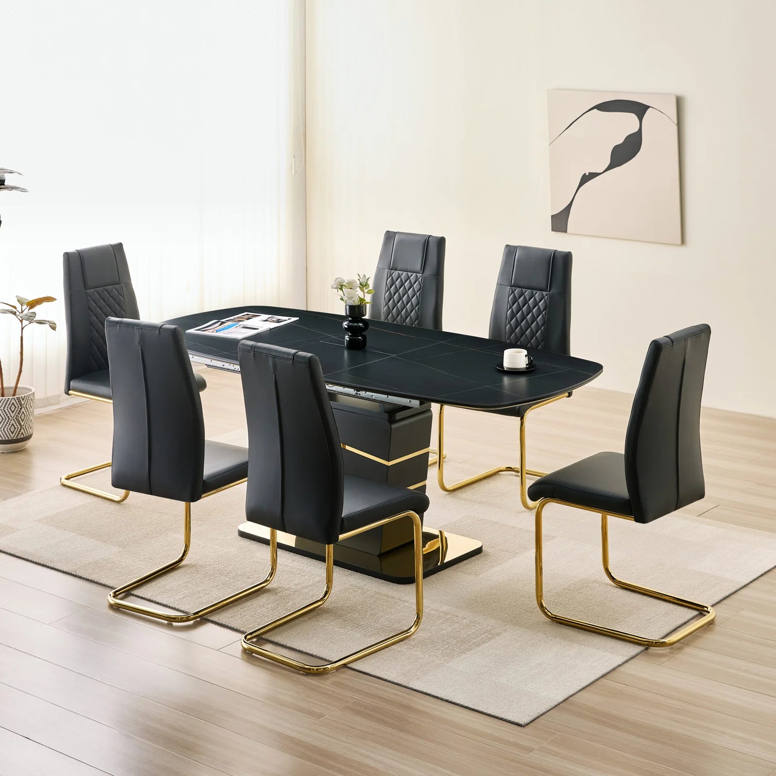 Sundial 7pc Dining Set in Black