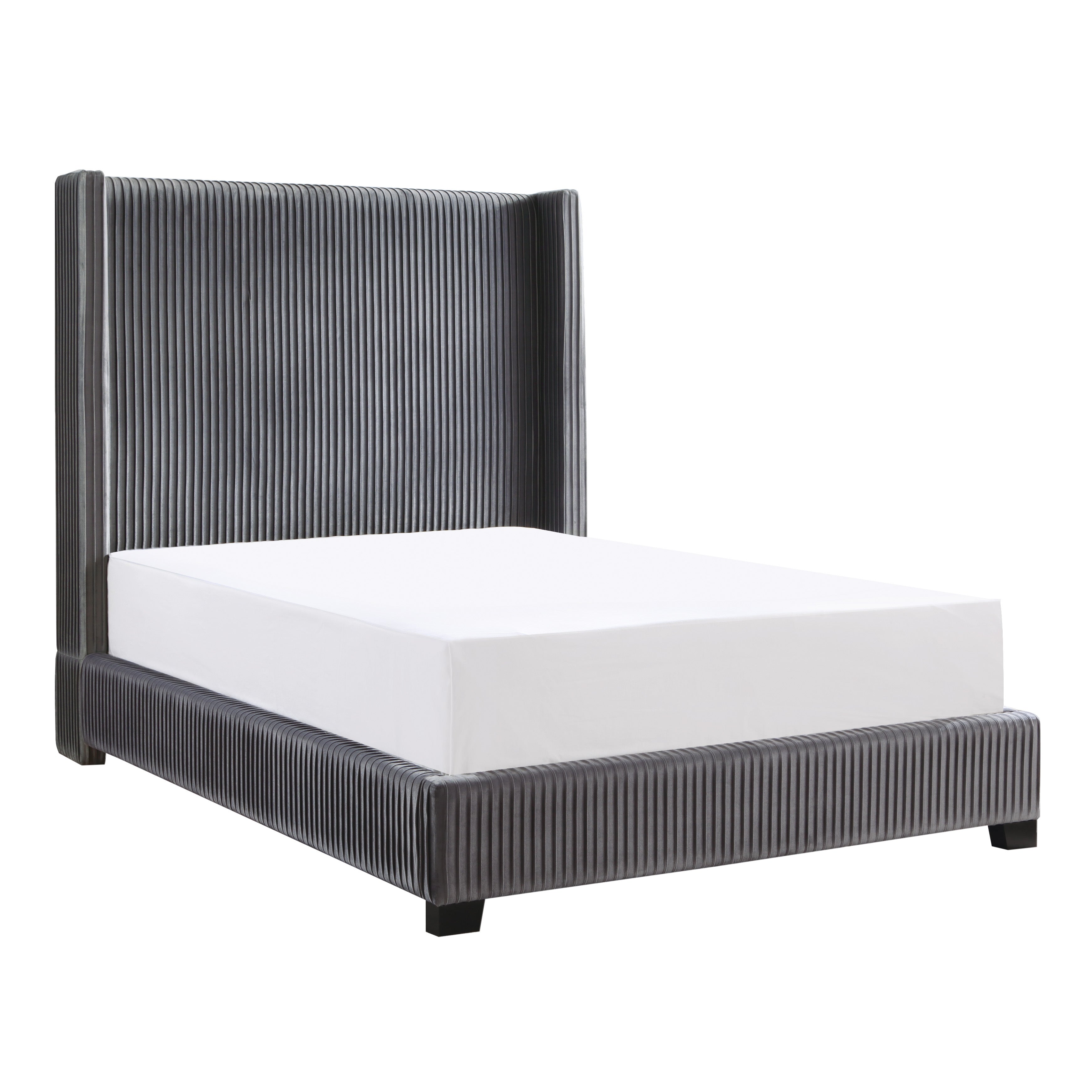 Glenbury Bed in Dark Grey Velvet
