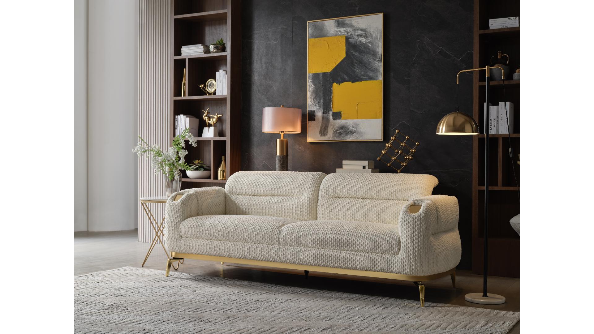 Zoe 3pc Sofa Set in Beige