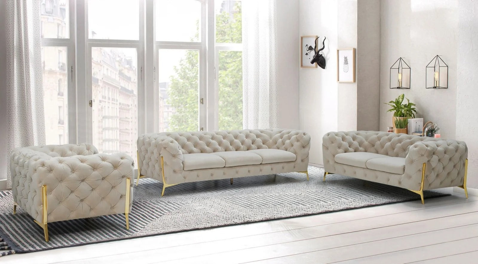 Rose 3pc Sofa Set