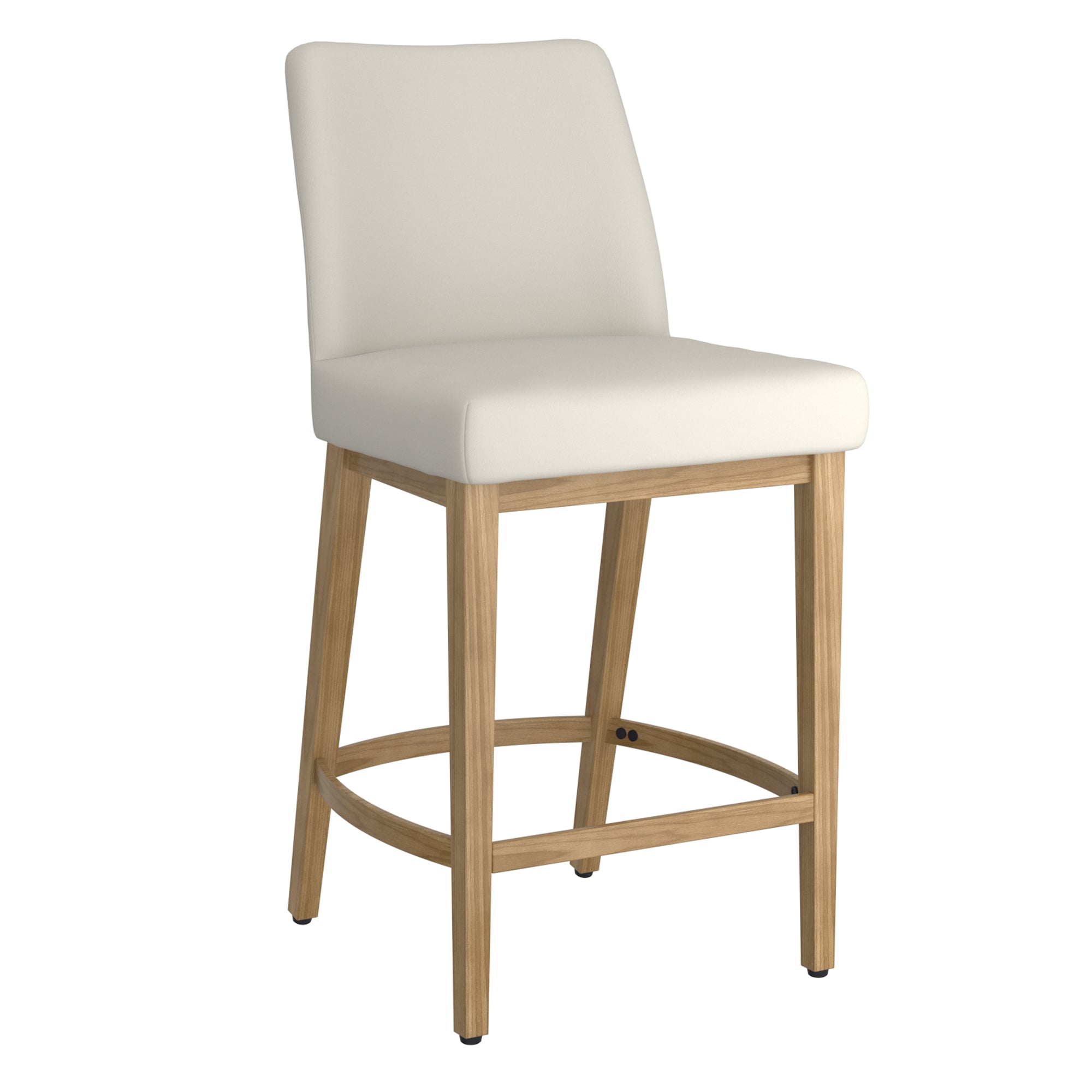 Jace 26" Counter Stool, Set of 2, in Beige Fabric and Natural