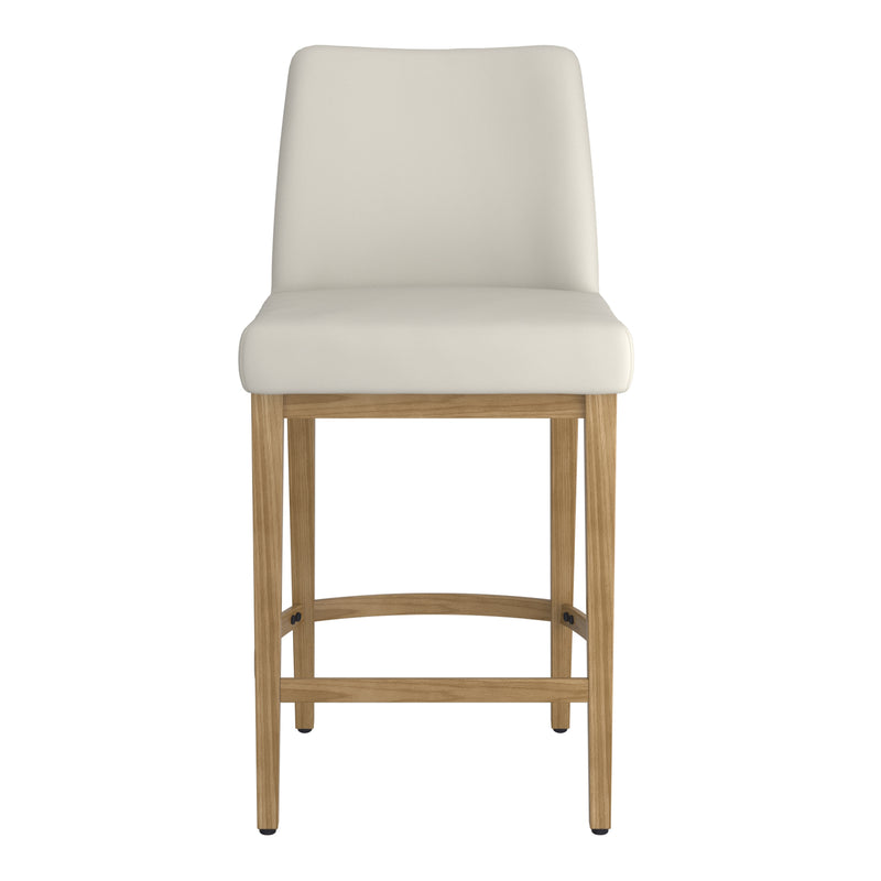 Jace 26" Counter Stool, Set of 2, in Beige Fabric and Natural