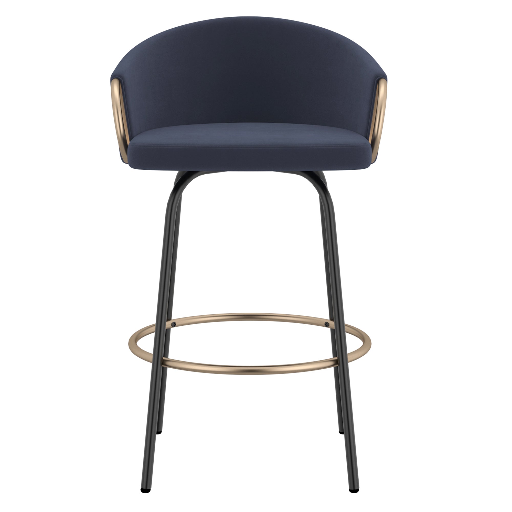 Lavo 26" Counter Stool, Set of 2 in Blue and Black and Gold