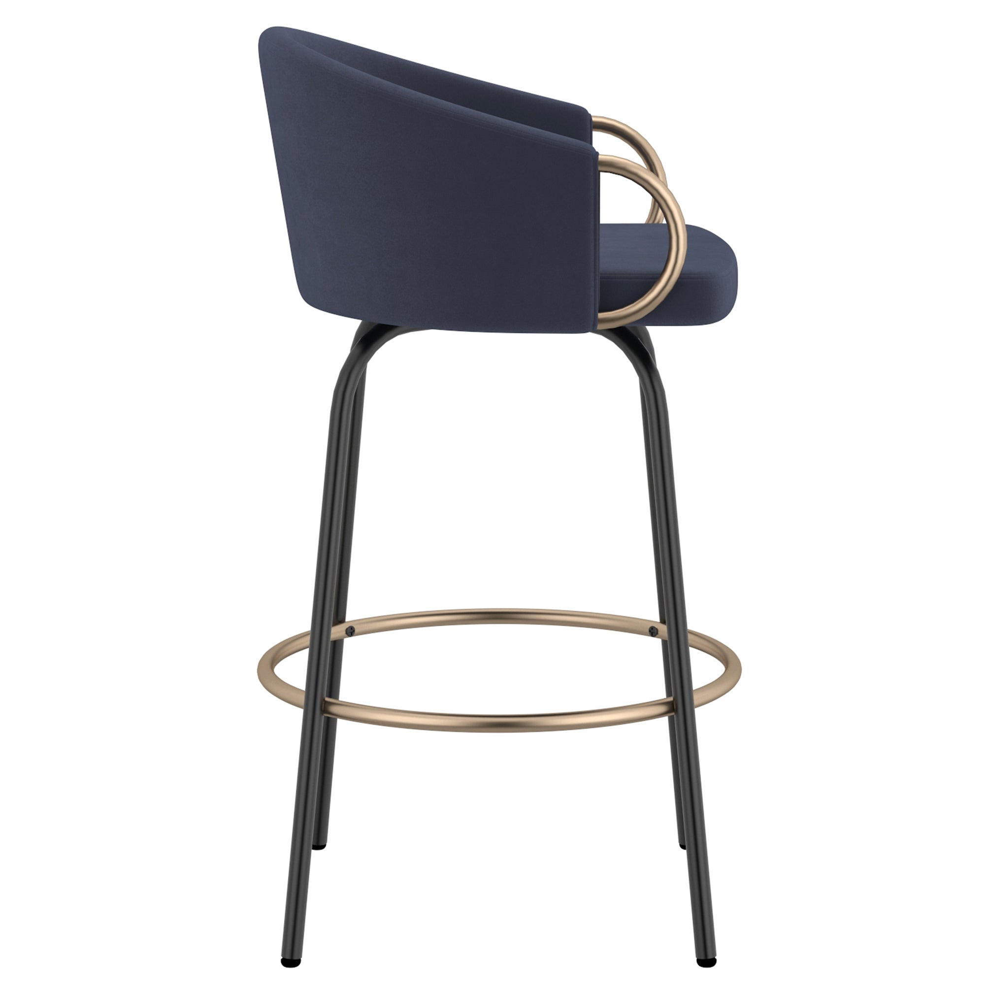 Lavo 26" Counter Stool, Set of 2 in Blue and Black and Gold