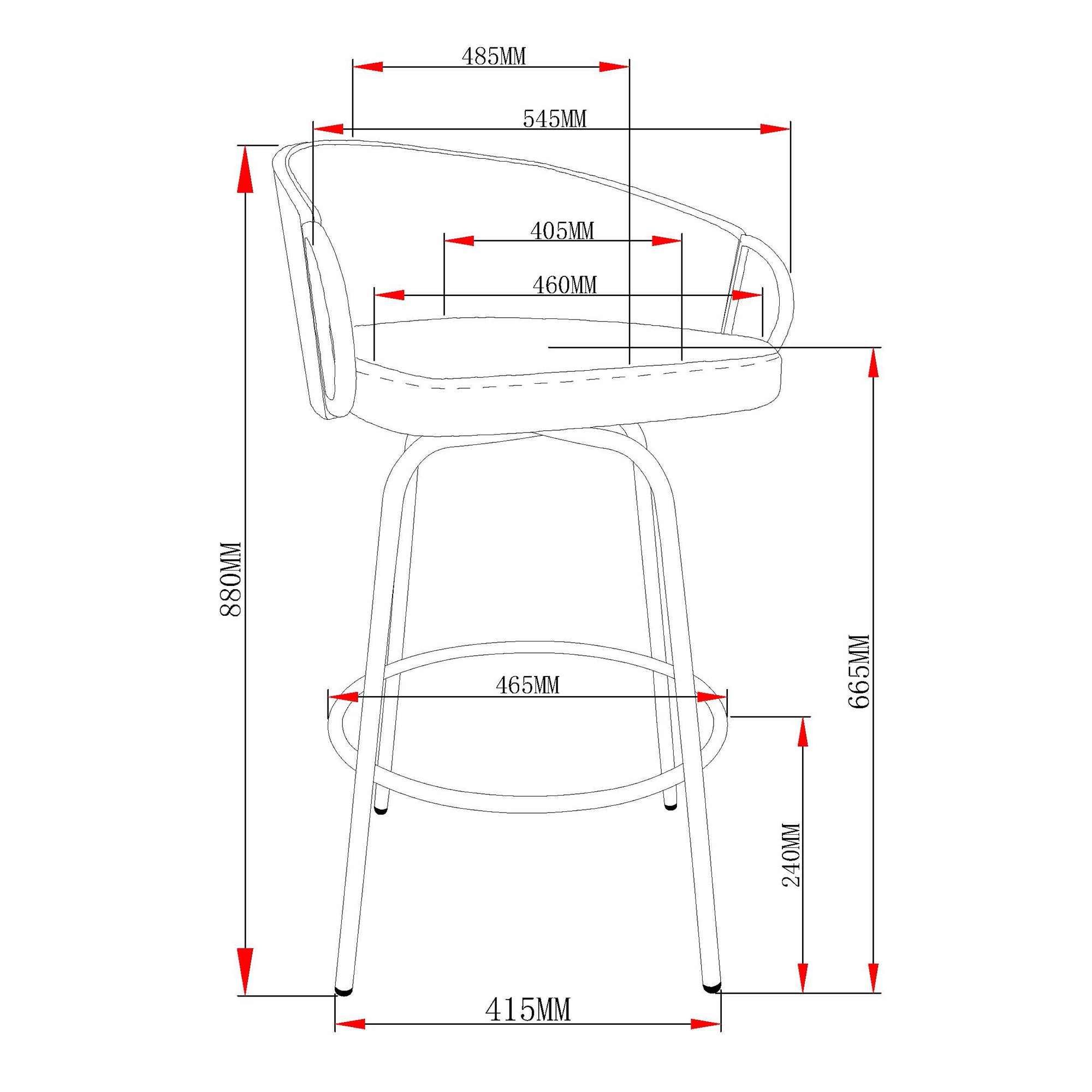 Lavo 26" Counter Stool, Set of 2 in Blue and Black and Gold