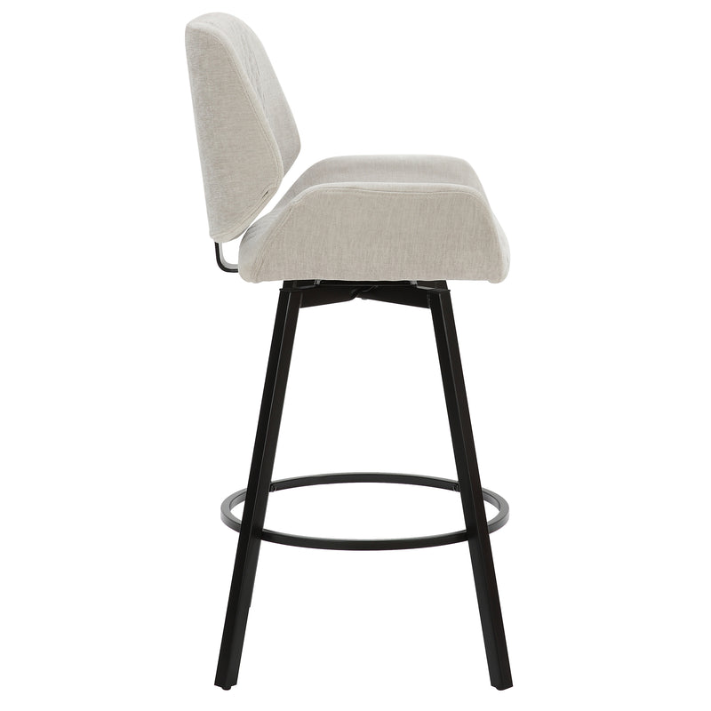 Fraser 26" Counter Stool, set of 2, with Swivel in Grey Fabric and Black
