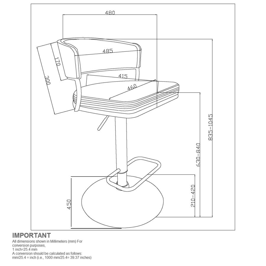 Kazan Adjustable Air-Lift Stool, Set of 2 in Ivory