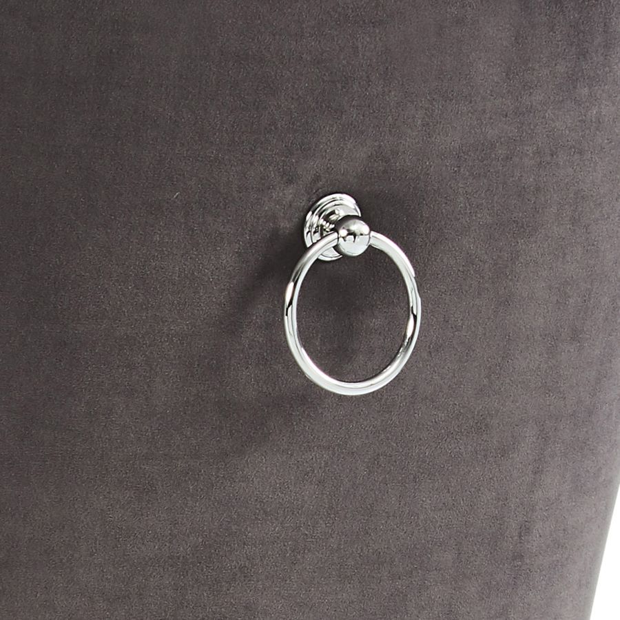 Frankfurt/Rizzo 5pc Dining Set in Chrome with Grey Chair