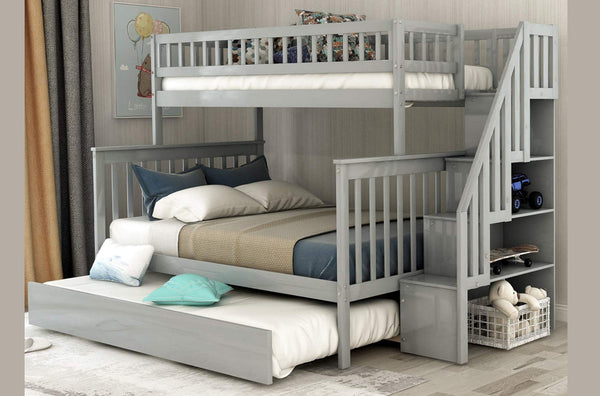 Single/Double Bunk Bed w/ Trundle - T2594