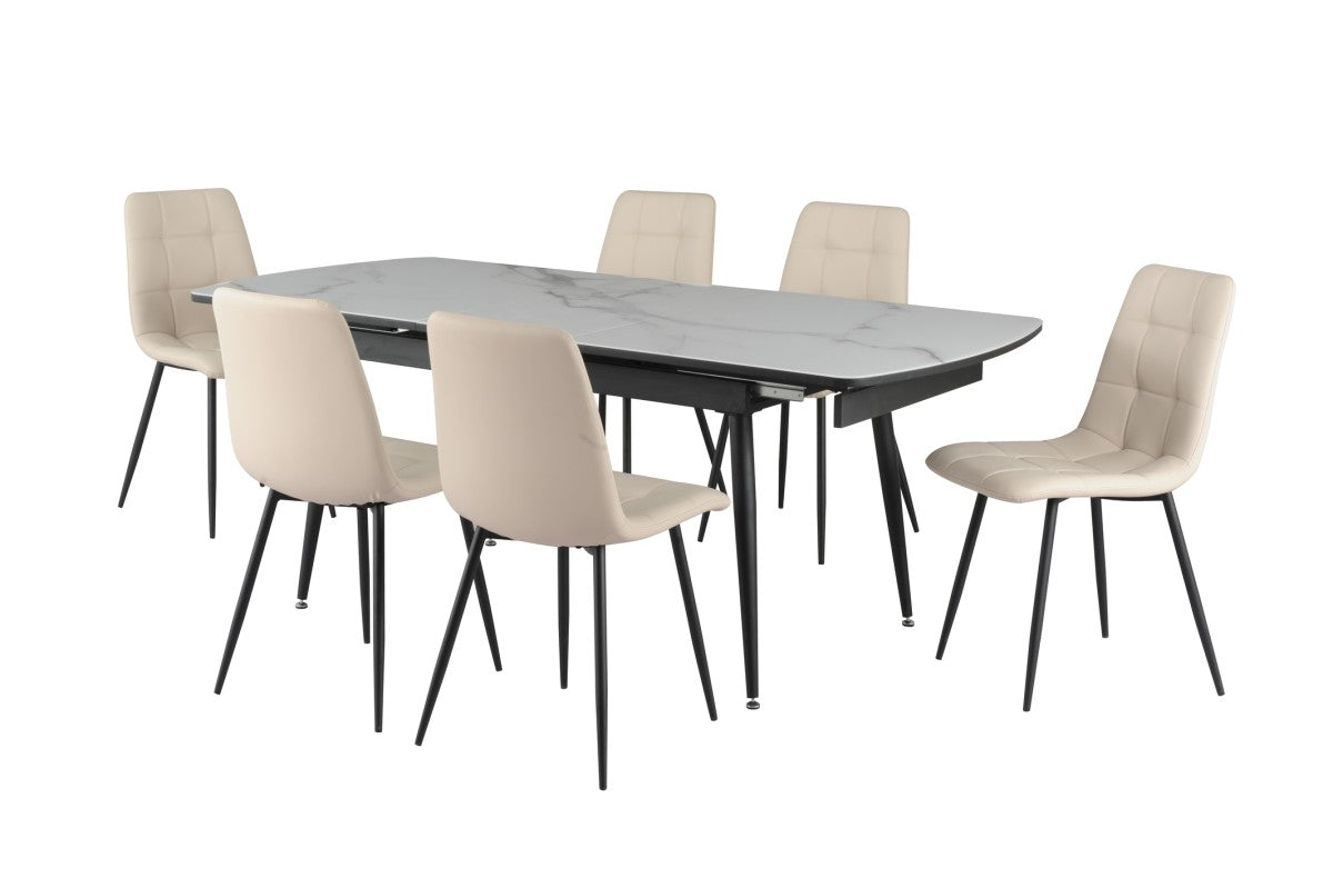 Dylan 7pc Dining Set in White