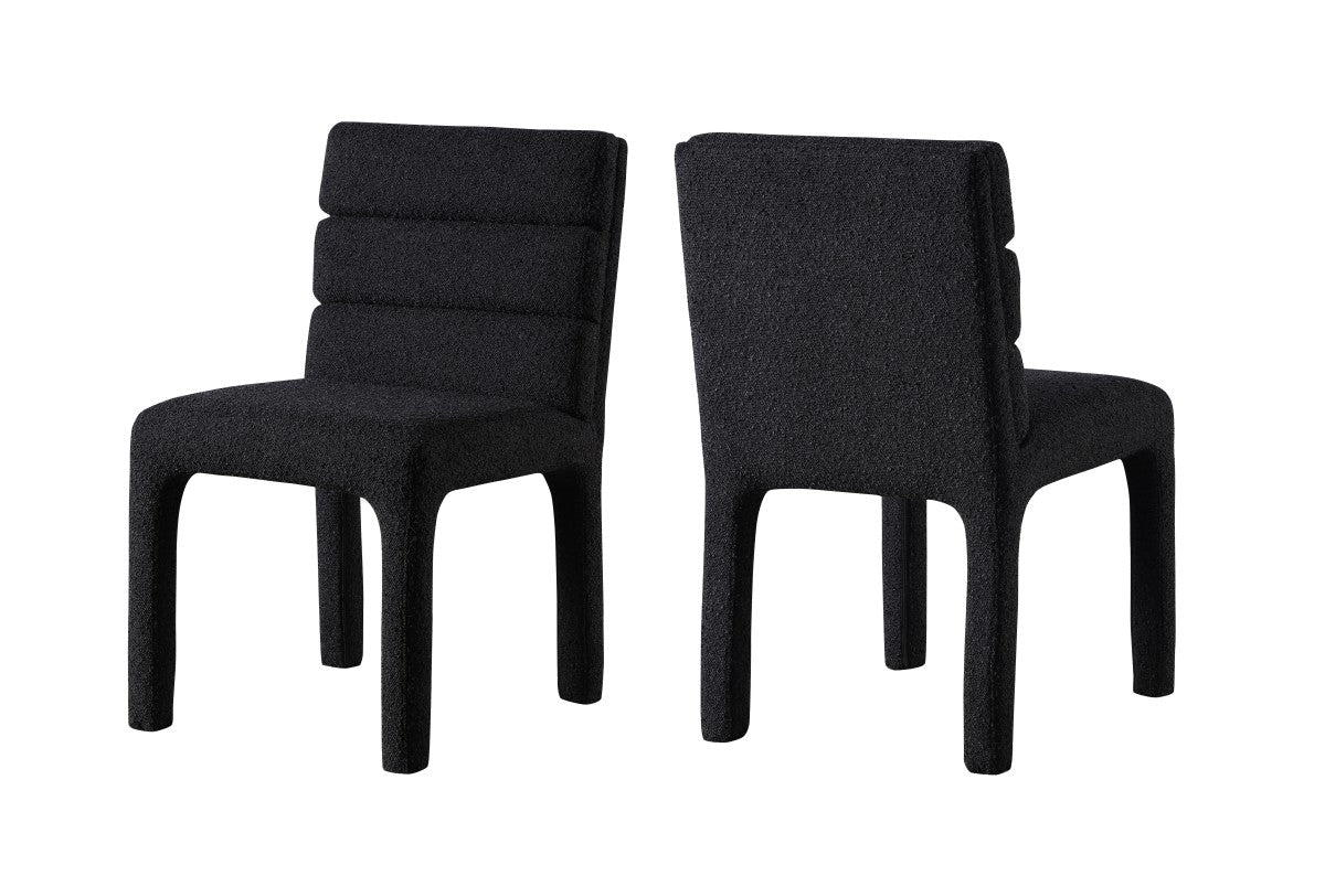 Salomi Dining Chairs, Set of 2 in Black Boucle