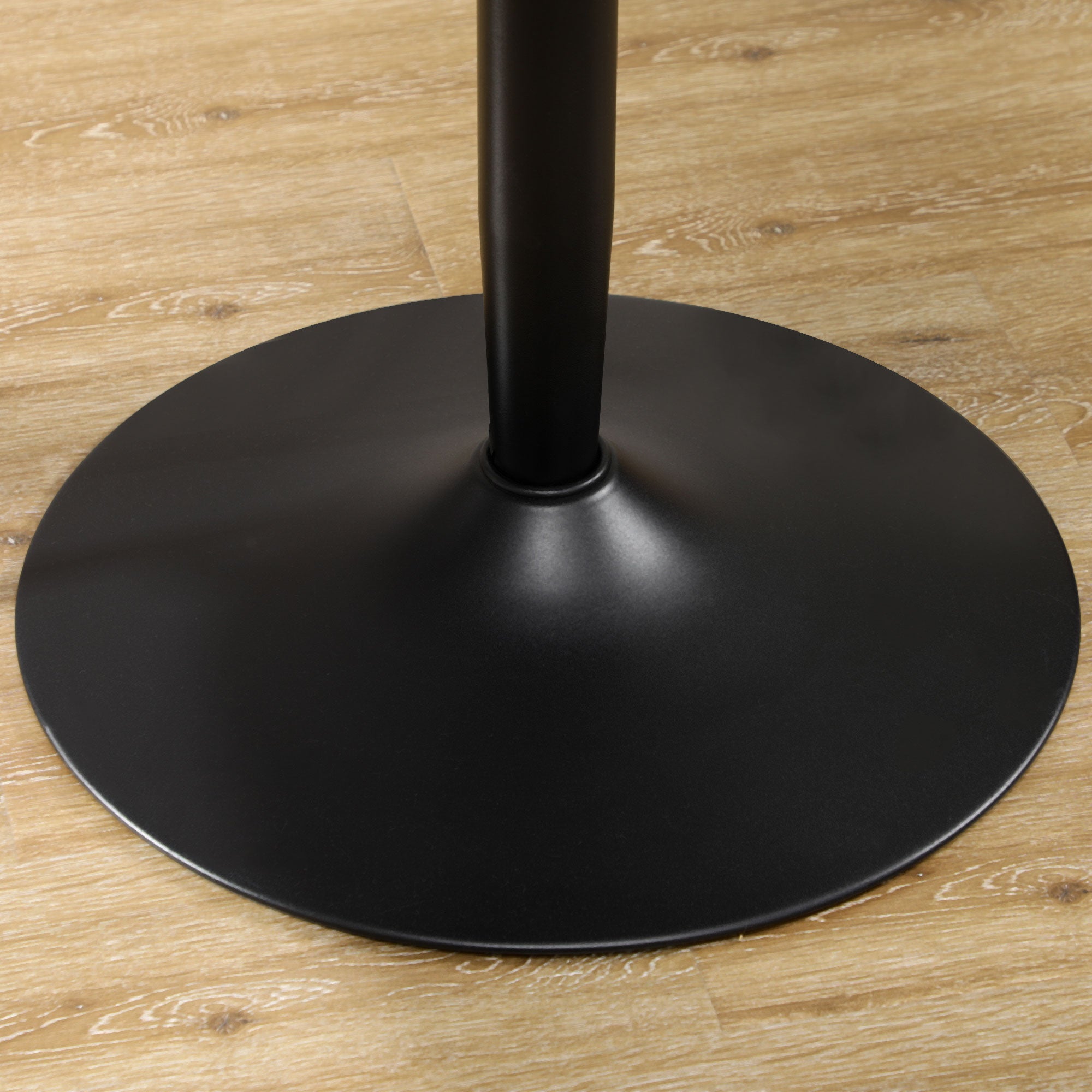 Jan Modern Round Dining Table with Steel Base for Small Spaces-Black