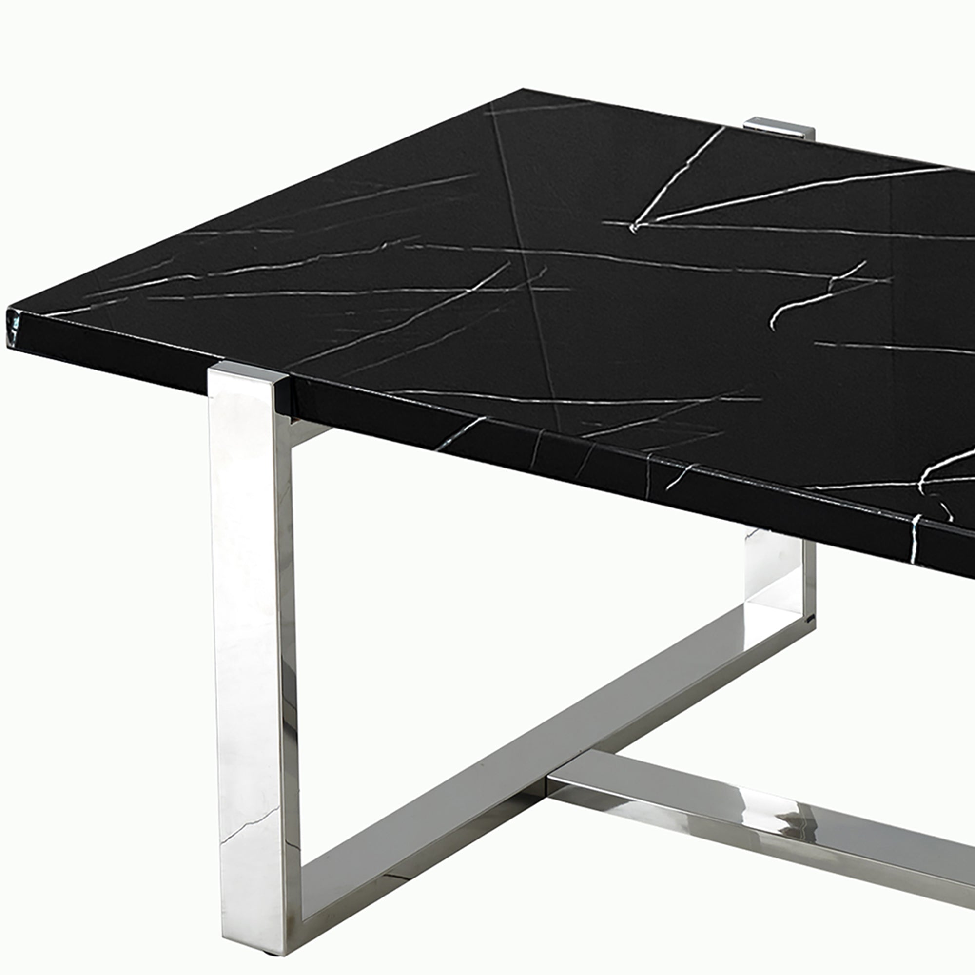 Veno Coffee Table in Black and Silver