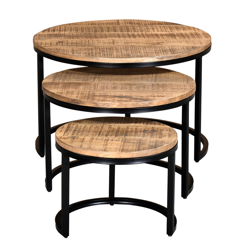 Darsh 3pc Coffee Table Set in Natural and Black