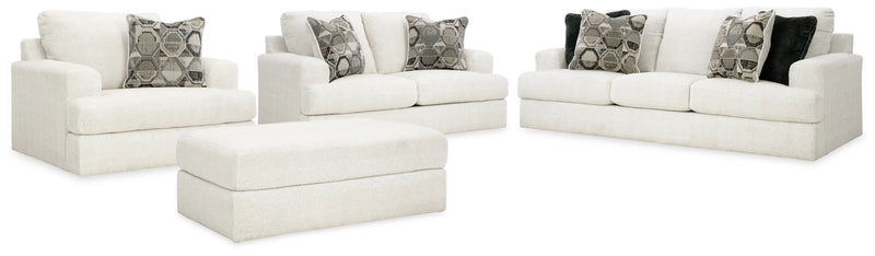 Karinne Sofa, Loveseat, Chair and Ottoman in Linen