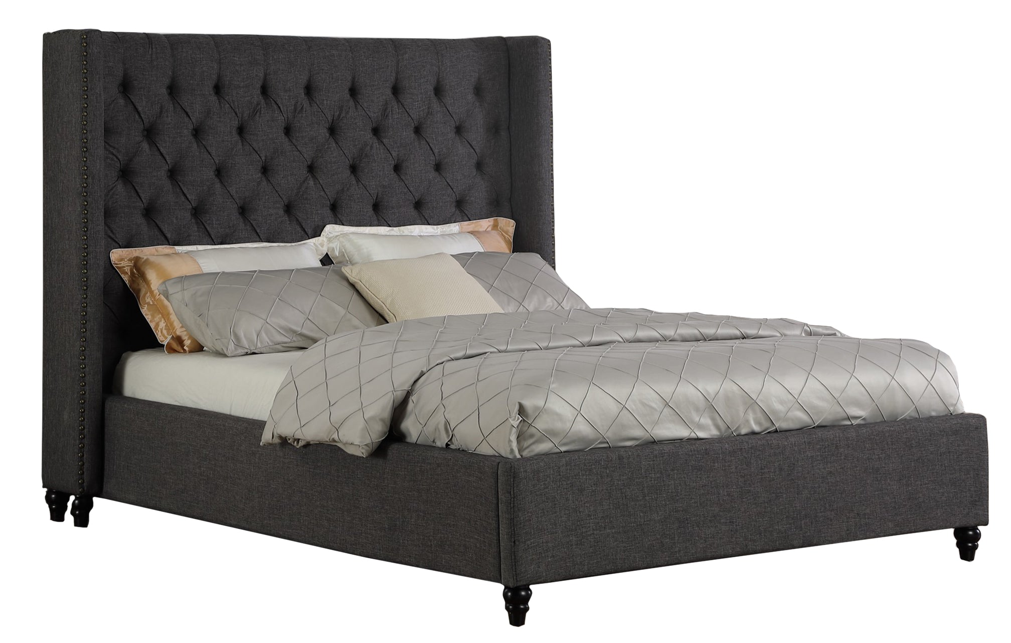 Marcella King 60"H Platform Bed in Grey