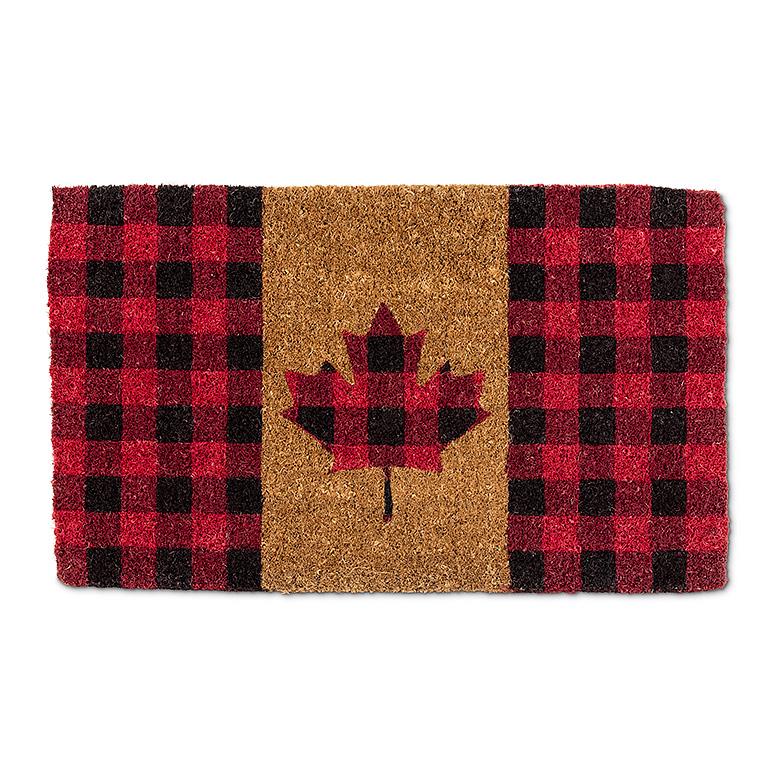 Check Maple Leaf Doormat - 18" x 30"