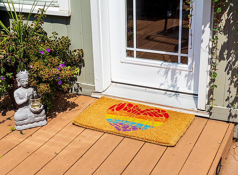 Rainbow Heart Doormat - 18" x 30"