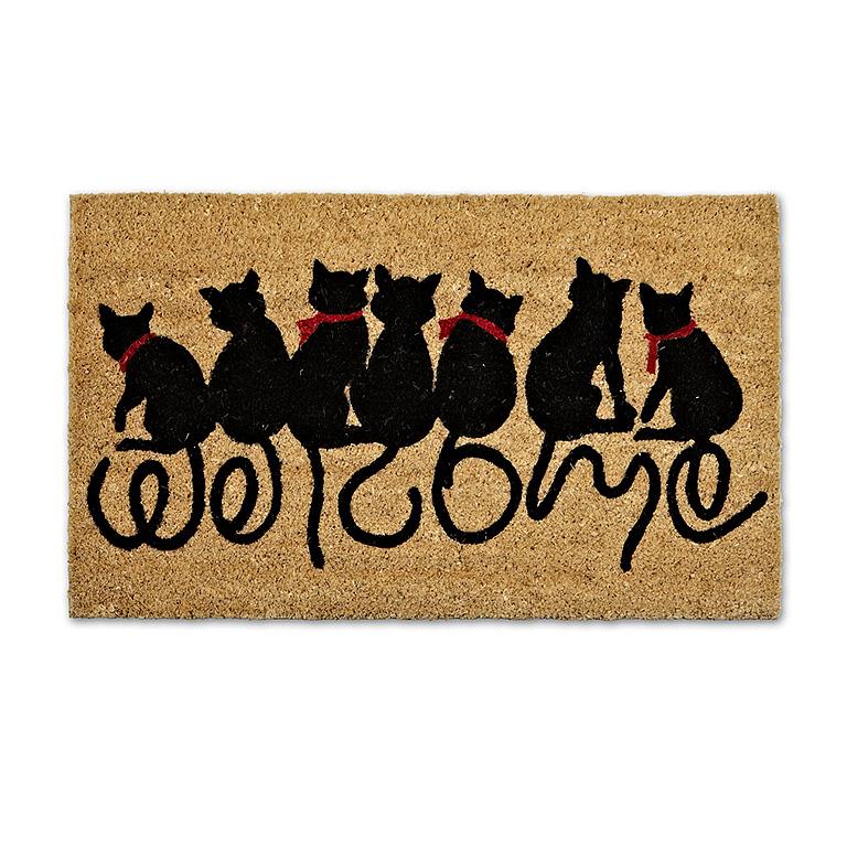 Cat Tail "Welcome" Doormat - 18" x 30"