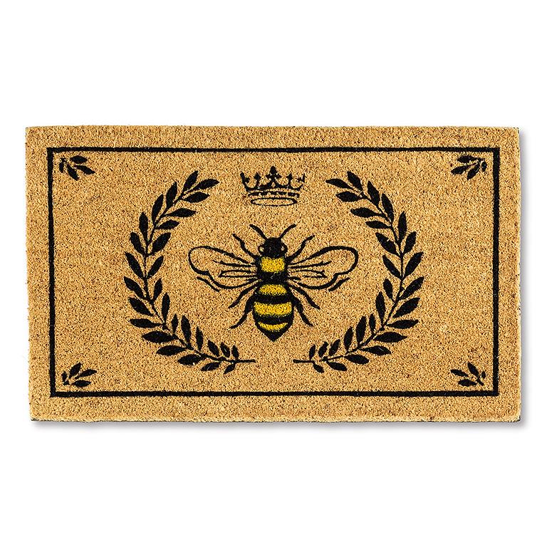 Bee in Crest Doormat - 18" x 30"