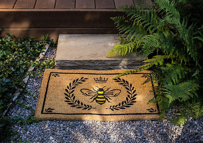 Bee in Crest Doormat - 18" x 30"