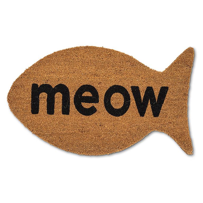 Fish Shaped MEOW Doormat - 18" x 30"