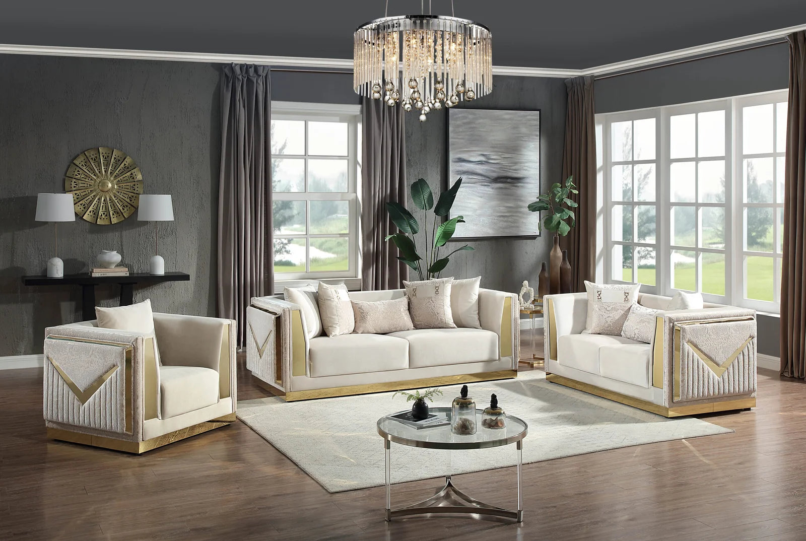 Hailey 3pc Sofa Set in Beige