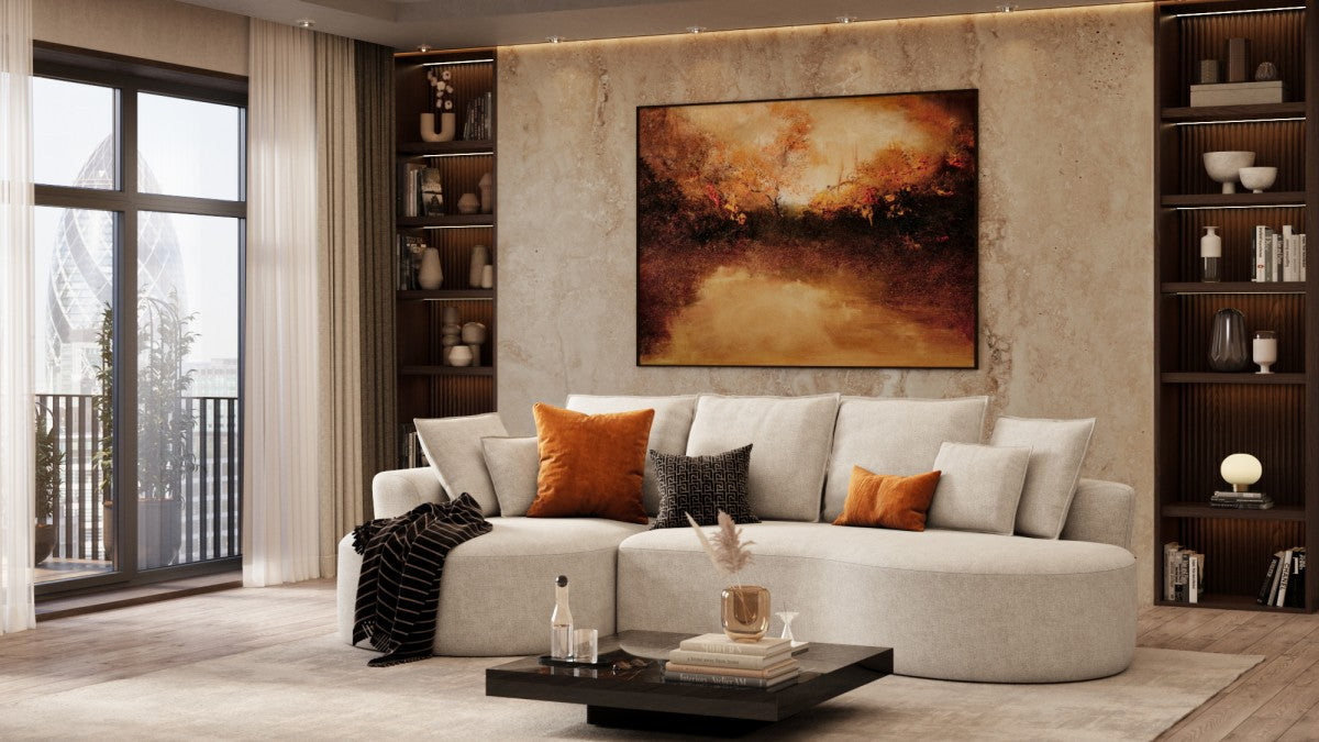 Compression Sectional with Rounded Chaise