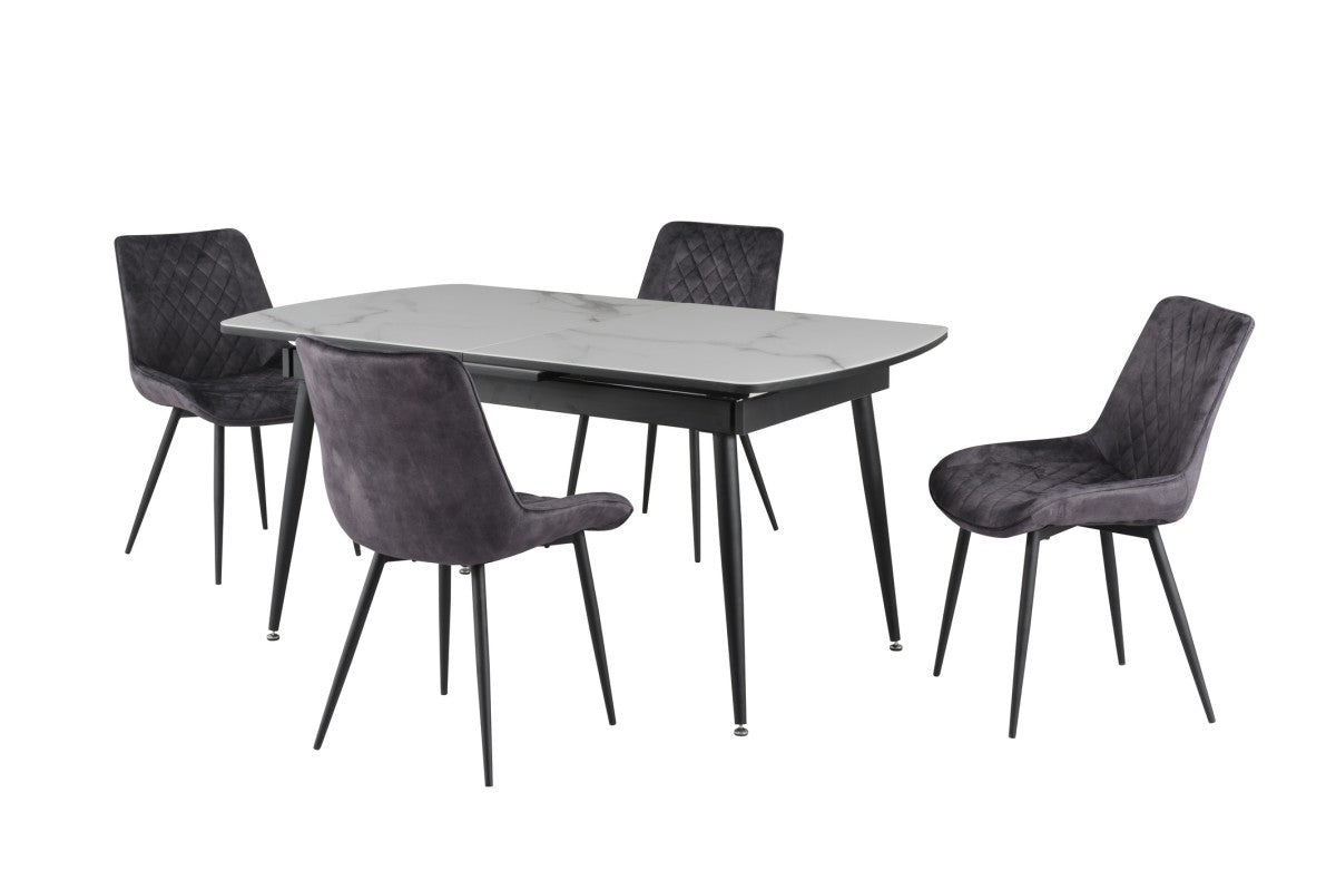 Fabian Dining Set in Grey/White