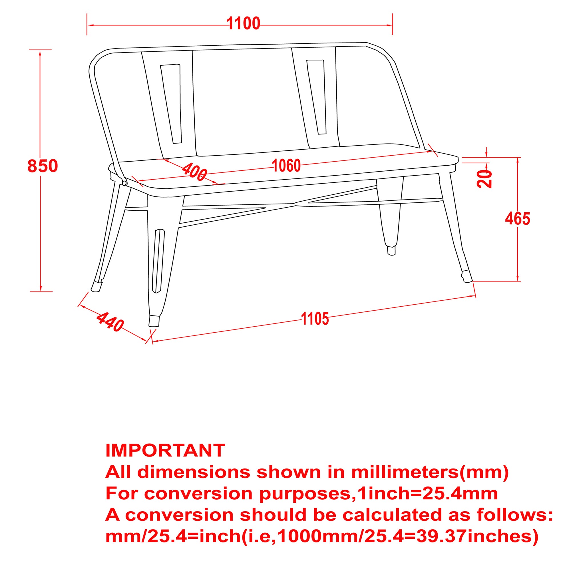 Modus Bench with Back in White