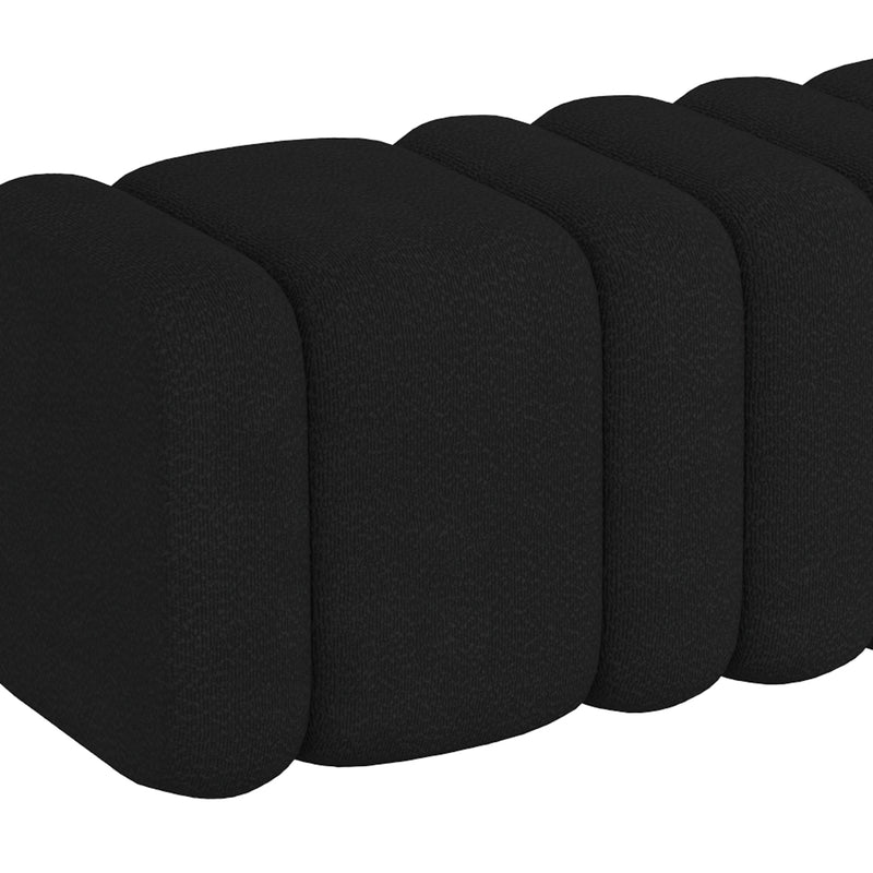 Rigel Large Ottoman Bench in Black Boucle